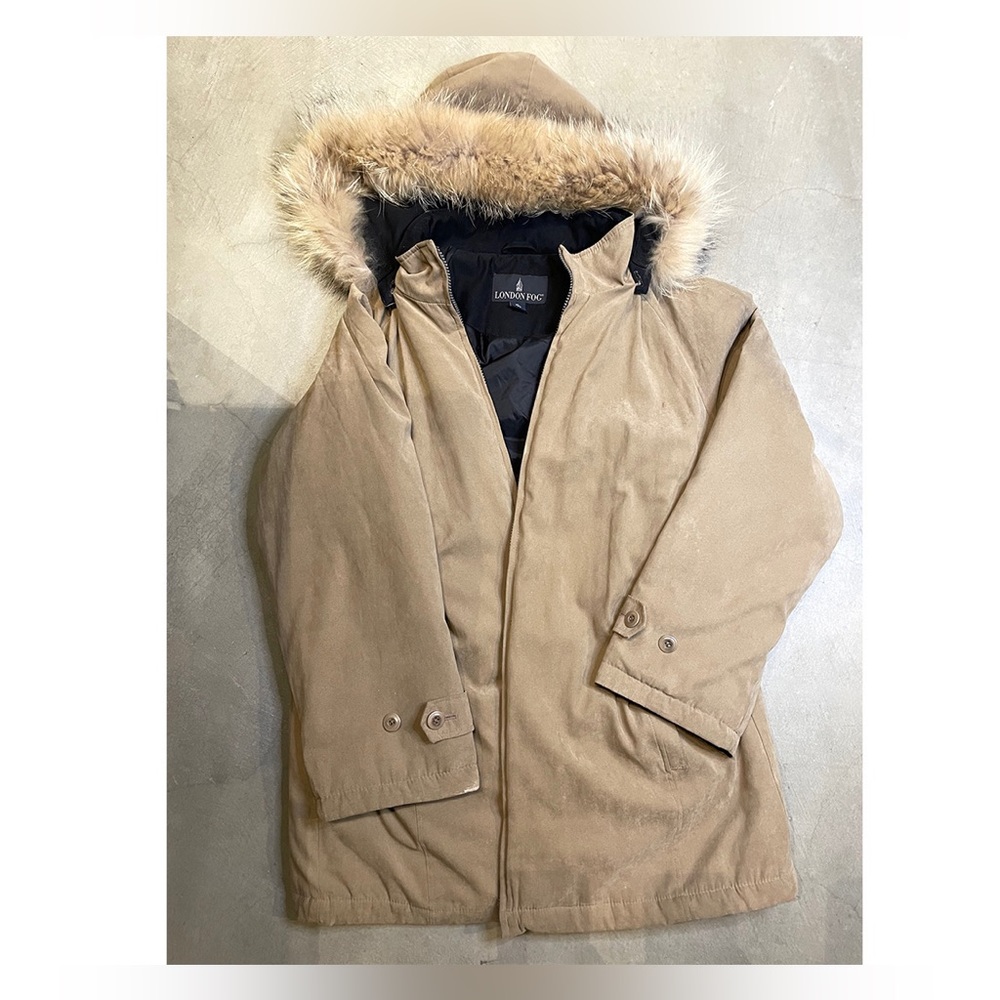 London Fog Jacket with Fur Trimmed Hood